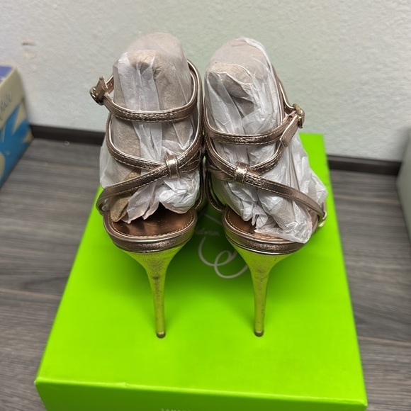 Sam Edelman Sareena Champagne Stiletto Heel Open Toe Ankle Strap Heeled Sandal - Picture 6 of 6